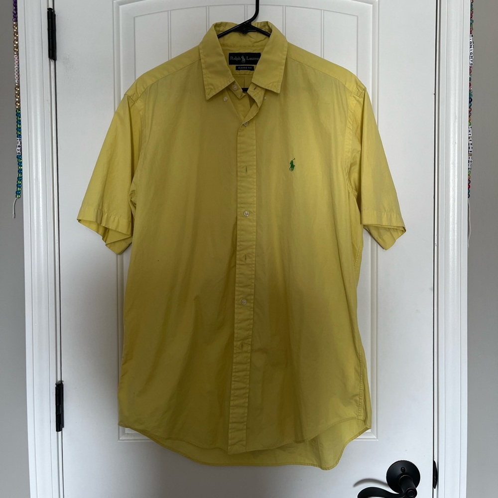 Yellow Ralph Lauren Button Down Short Sleeve